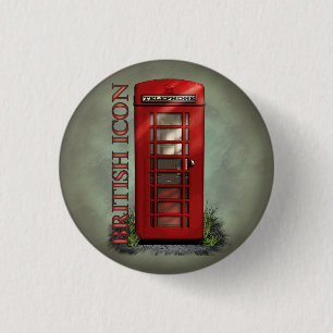British Red Telephone Box Buttons