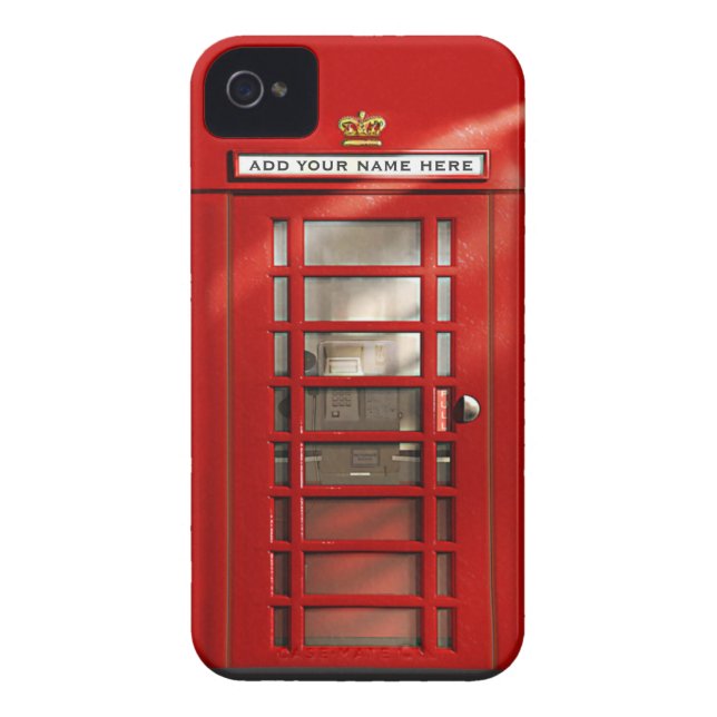 British Red Telephone Box Personalised Case-Mate iPhone Case (Back)