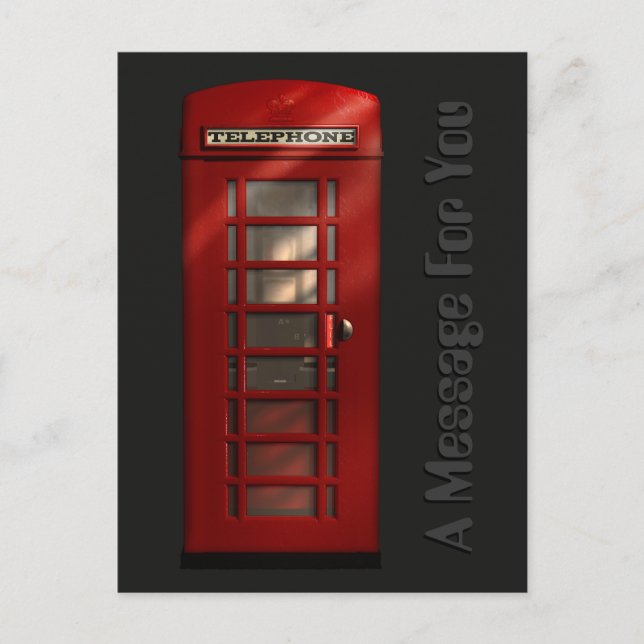 British Red Telephone Box Postcard (Front)