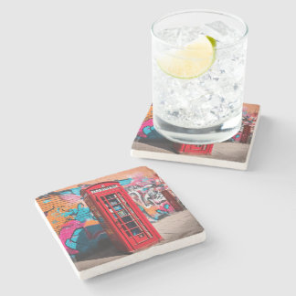 British Red Telephone Box Stone Coaster
