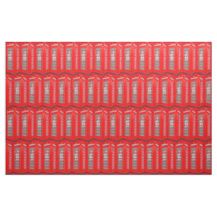 British Red Theme London Phone Booth Fabric