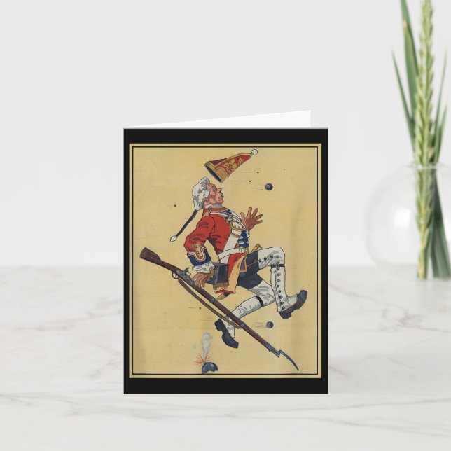 British Redcoat Soldier Dodges Bullets - American  Card (Front)