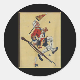 British Redcoat Soldier Dodges Bullets - American  Classic Round Sticker