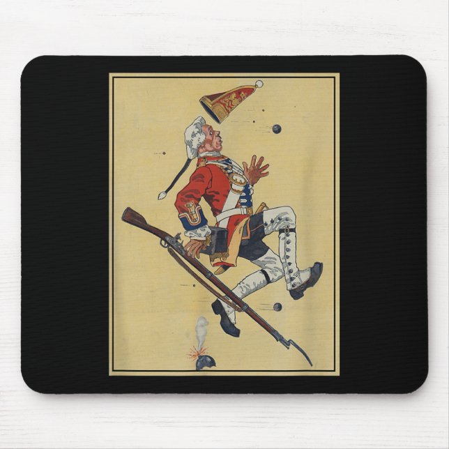 British Redcoat Soldier Dodges Bullets - American  Mouse Mat (Front)