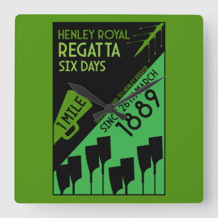 British River Thames Regatta Square Wall Clock