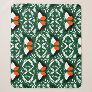 British Robin Redbreast Sherpa Blanket