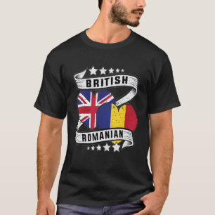 British Romanian flag Half British half Romanian U T-Shirt