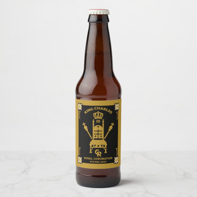 British Royal Coronation King Charles III     Beer Bottle Label (Front)