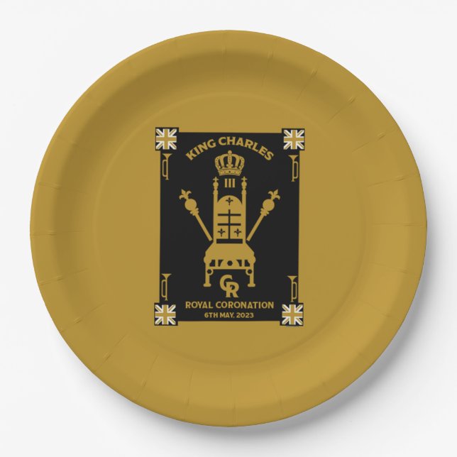 British Royal Coronation King Charles III      Paper Plate (Front)