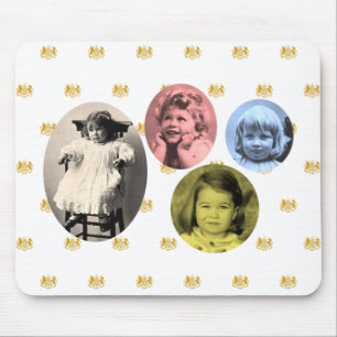 British royal girls with coat of arms mouse mat