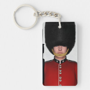 British Royal Guard Soldier London Art Key Ring