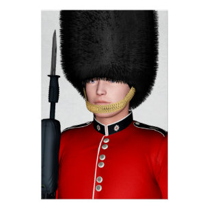 British Royal Guard Soldier London Art Poster