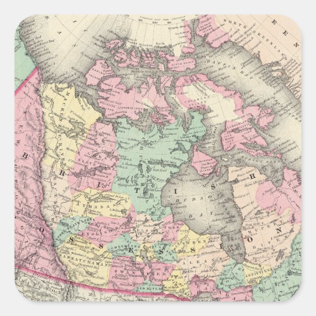 British, Russian & Danish Possessions Square Sticker (Front)