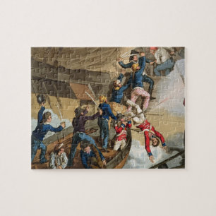 British Sailors Boarding a Man of War, engraved by Jigsaw Puzzle