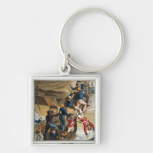 British Sailors Boarding a Man of War, engraved by Key Ring