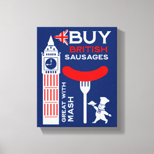 British Sausage And Mash Kitchen Canvas Print