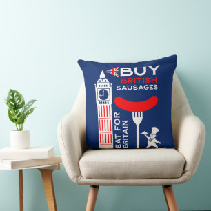 British Sausage And Mash Kitchen Cushion
