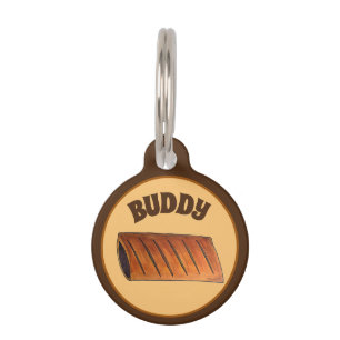 British Sausage Roll Savoury Pastry Weiner Dog Pet Tag