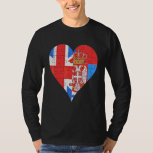 British Serbian Flag Heart T-Shirt