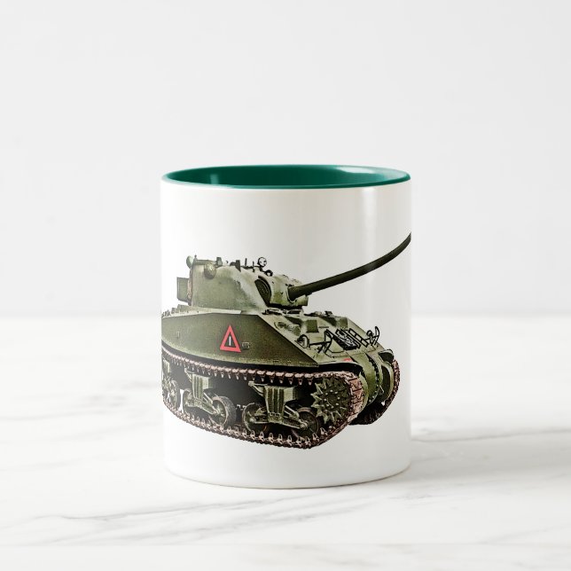 British Sherman VC Firefly tank Two-Tone Coffee Mug (Center)