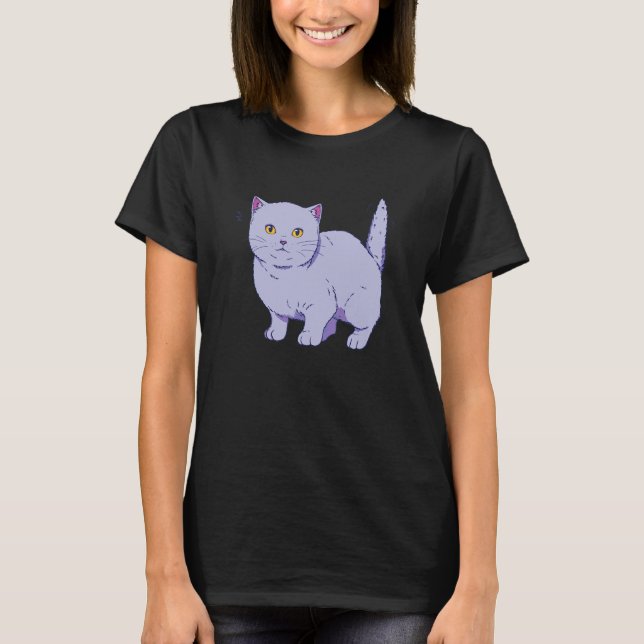 British Short Hair Cat Cute British Short Hair Cat T-Shirt (Front)