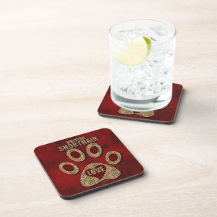 British Shorthair Cat Breed Red Cheetah Coaster