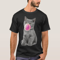 British shorthair cat chews gum bubble Bubble witc