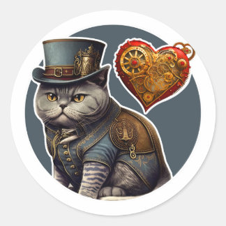 British Shorthair Cat Classic Round Sticker