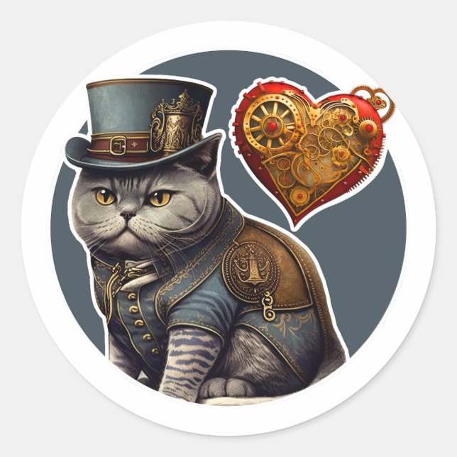 British Shorthair Cat Classic Round Sticker (Front)