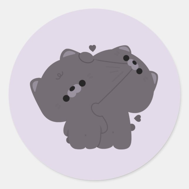 British Shorthair Cat Couple Classic Round Sticker (Front)