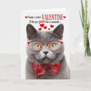 British Shorthair Cat Feline Humour Valentine's Da Holiday Card
