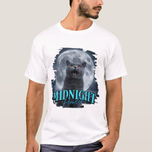British Shorthair Cat Howling At The Moon T-Shirt