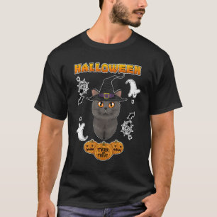 British Shorthair Cat  I Happy Halloween T-Shirt