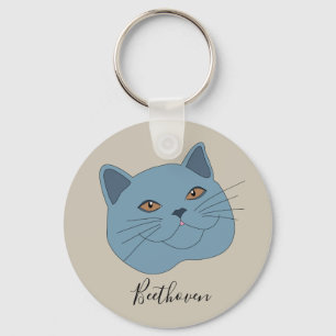 British Shorthair Cat Key Ring