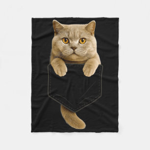 British Shorthair Cat Pocket Gifts Cat Mum Cat Dad Fleece Blanket