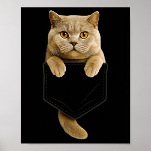 British Shorthair Cat Pocket Gifts Cat Mum Cat Dad Poster