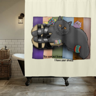 British Shorthair Cat Sandals Beach Ready Funny Shower Curtain
