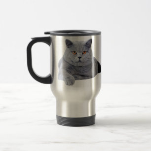 British shorthair cat travel mug