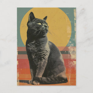 British Shorthair Cat Vintage Art Postcard