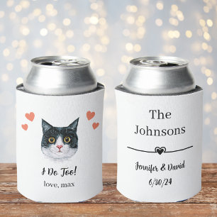 British Shorthair Cat Wedding Can Cooler Favour