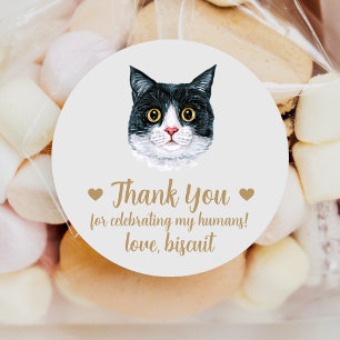 British Shorthair Cat Wedding Favour Stickers