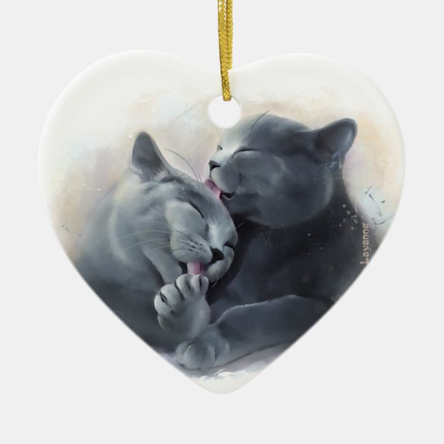 British Shorthair Ceramic Tree Decoration (Front)
