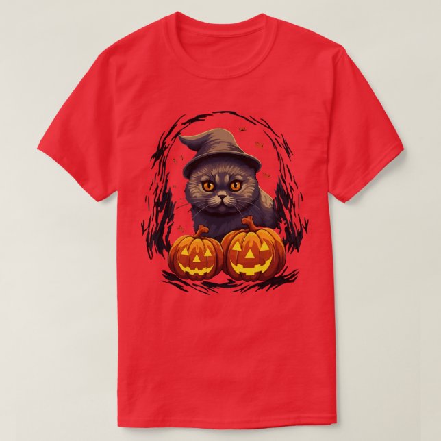 British Shorthair Halloween T-Shirt (Design Front)