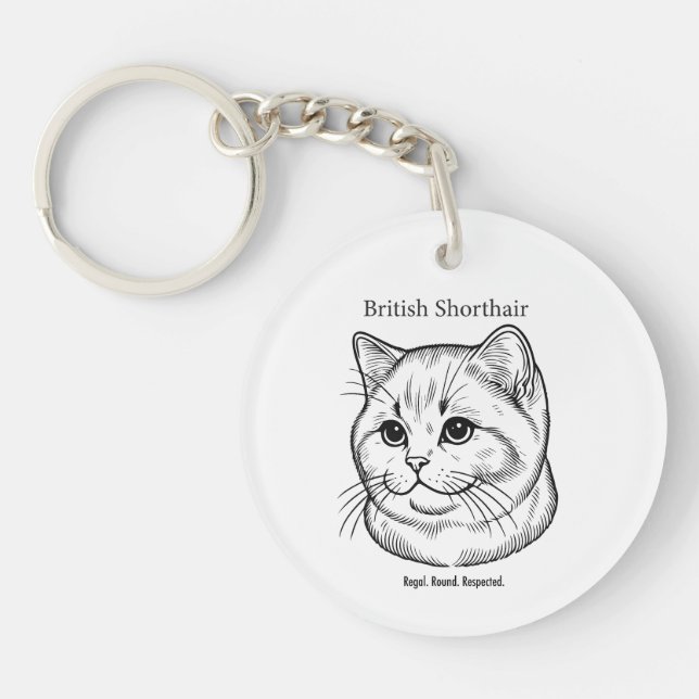 British Shorthair Key Ring (Front)