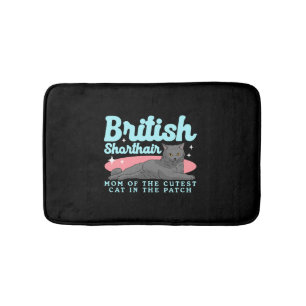 British Shorthair Mum Cat Owner Bath Mat