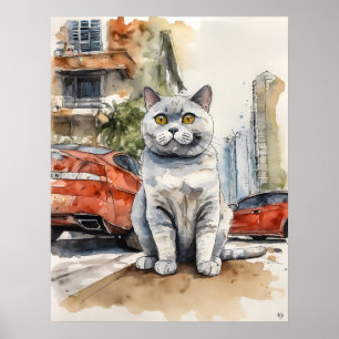British Shorthaired Cat - Cat Art Print