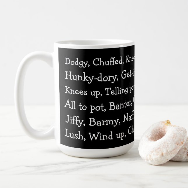 British Slang Coffee Mug (With Donut)