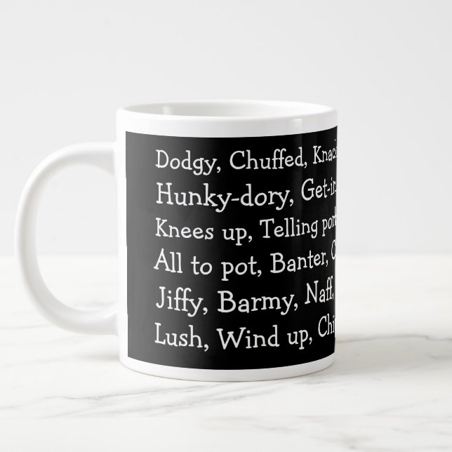 British Slang Large Coffee Mug (Left)