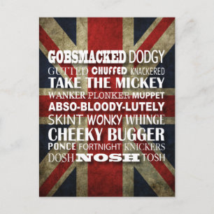 British Slang - Of course I speak English! Postcard