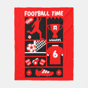 British Soccer Football Fleece Blanket